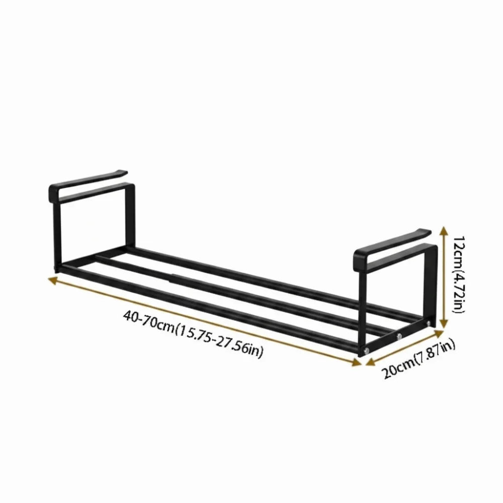 Durable Space Saving Metal Shoe Rack Adjustable Extendable Hanging Storage Rack Layered Shelf Efficient Shoe Rack Home Indoor Vue Black