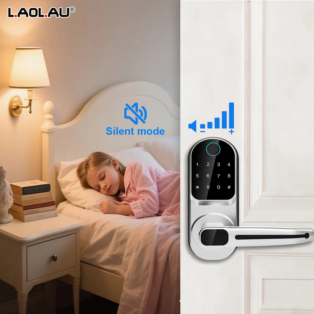 Wifi Smart Door Lock APP/ Biometric Fingerprint / NFC/ Password /Keypads /Key Unlock/ USB Emergency Charger Electronic Lock Vue
