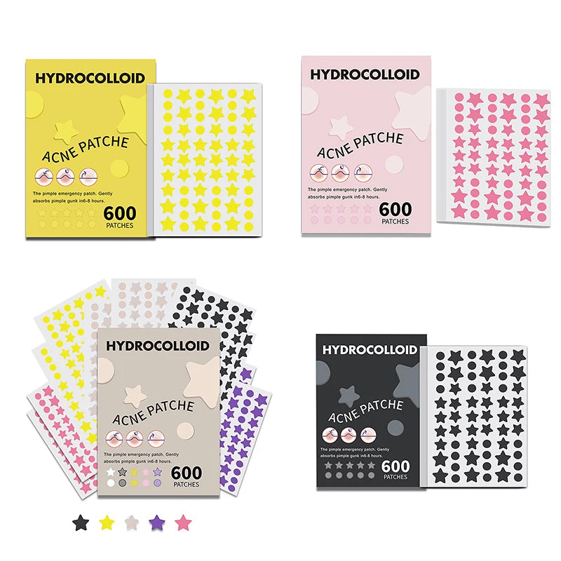 600 PCS/SET Star Pimple Patch Acne Colorful Invisible Acne Removal Skin Care Stickers Concealer Face Spot Beauty Makeup Tools Vue