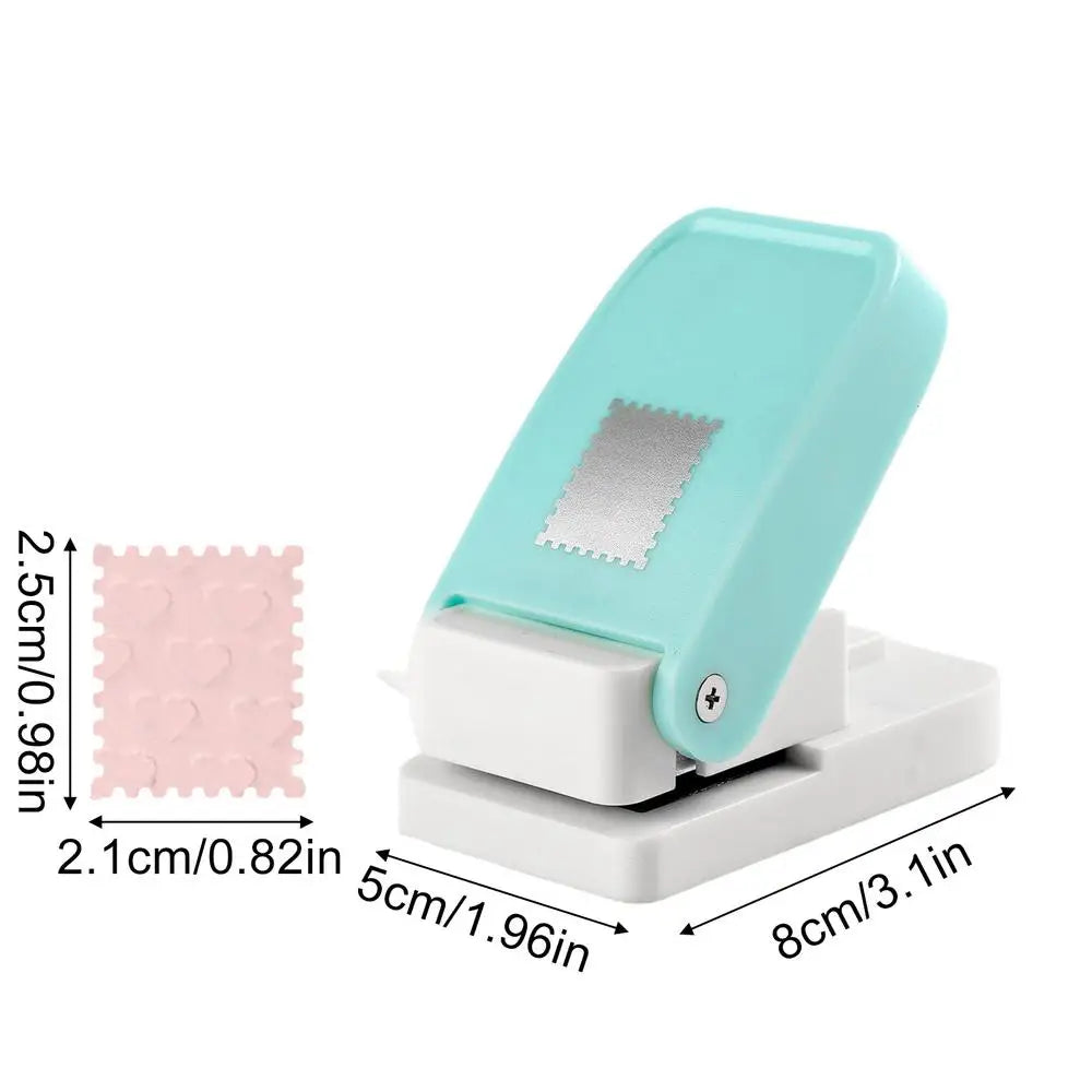 Square Rectangle Stamp Cutter Hole Punch Lever Action DIY Postage Stamp Shaped Paper Punch for Card Photo Making Journal Album Vue Small rectangle