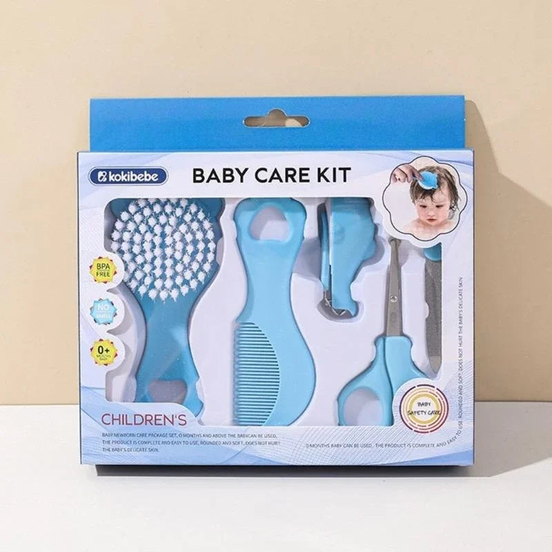 5 Piece Grooming Set Cartoon Design Gentle Hair Brush Safe Baby Care Essential Kit Bristle Soft Infant Comb Vue