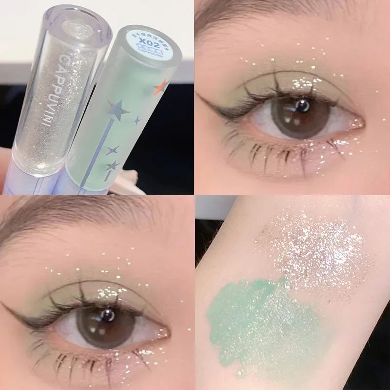 Double-headed Liquid Eye Shadow Matte Sequins Pearlescent Eye Makeup Lying Silkworm Brightening Droplet Tear Makeup Beauty Tools Vue