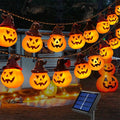 Solar Pumpkin Lights Halloween Decorations Outside Newest Spooky Pumpkin Lights String for Outdoor Halloween Yard Decoration Vue Warm White 3.5m 10 leds