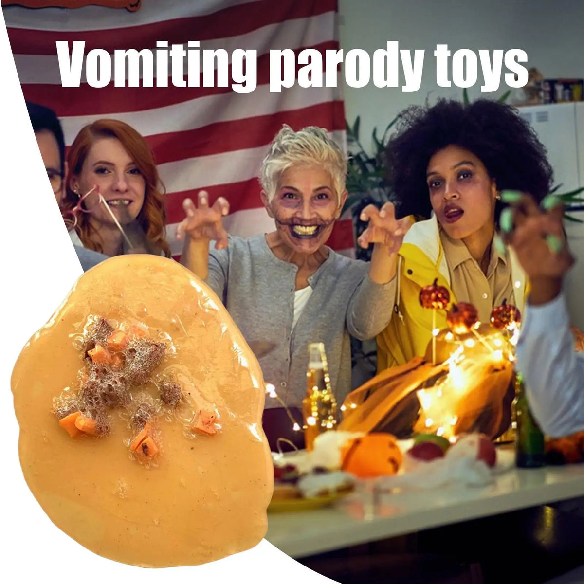 10x0.5cm TPR Prank Fake Vomit Toy Barf Gag Prop for Halloween Parties Friends Costume Educational Demonstration Film Stage Props Vue