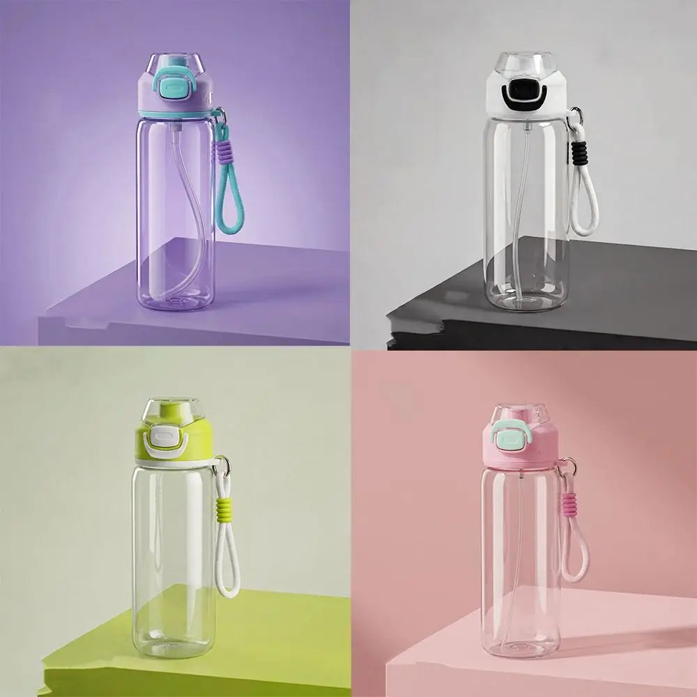 600 ML Sports Spray Water Bottle Heat Resistant Drinkware Drinking Straw Cup Leak Proof Reusable Plastic Water Bottle Fitness Vue