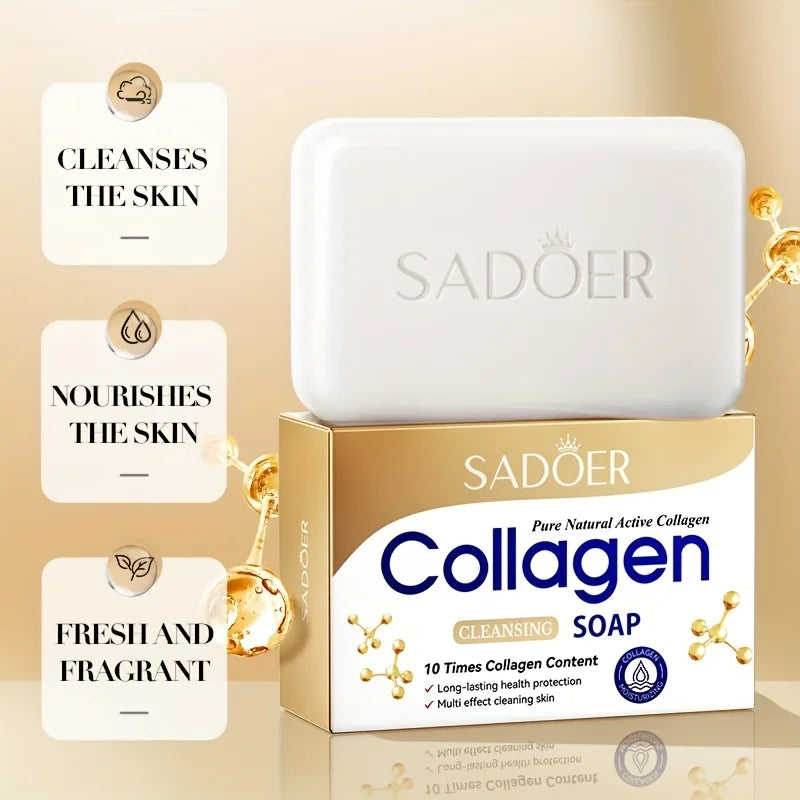 1 Piece/2 Pieces of Collagen Handmade Cleansing Soap, Smooth and Firming Skin, Oil Control Soap, Bath Soap, Facial Cleansing Soap! Vue