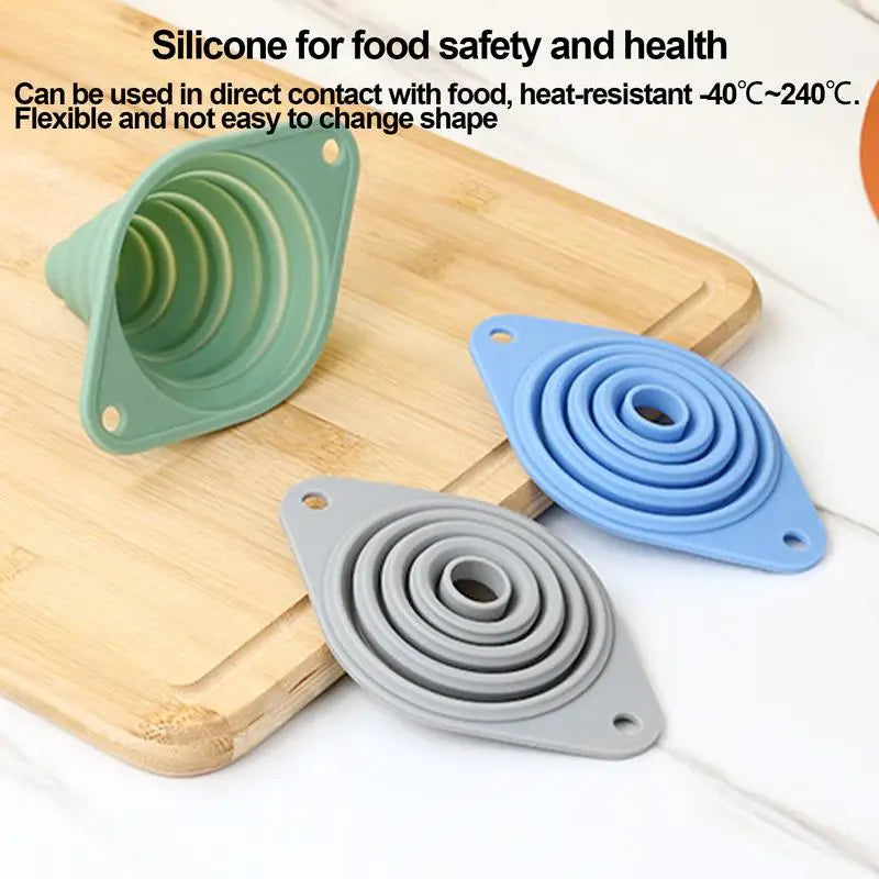 Foldable Silicone Funnel for Kitchen, Oil & Fuel Pouring Silicone Kitchen Funnel Vue