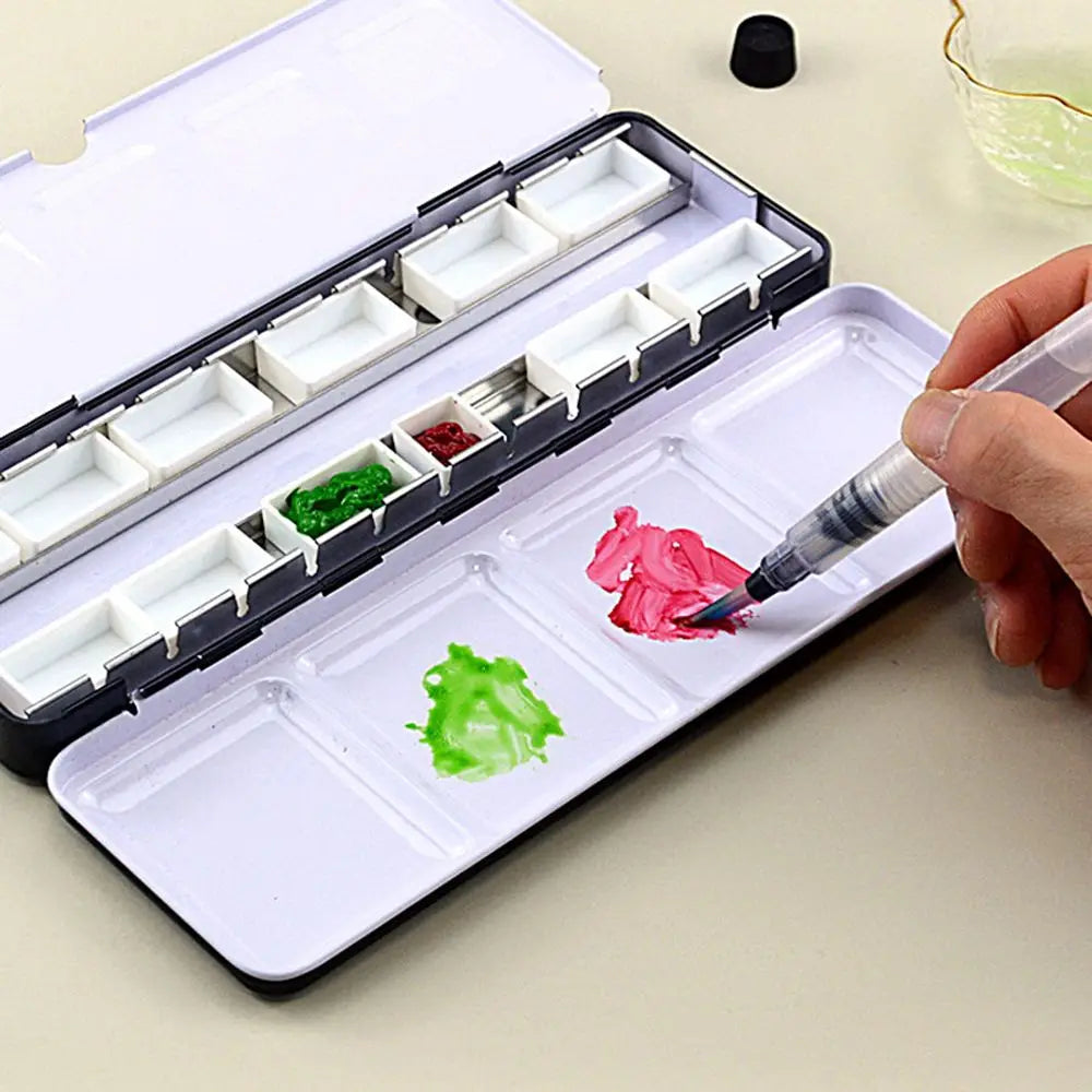 2ml White Empty Full Pan Half Pans Plastic Paint Palette Painting Supplies Art Supplies Watercolor Paint Grid Vue
