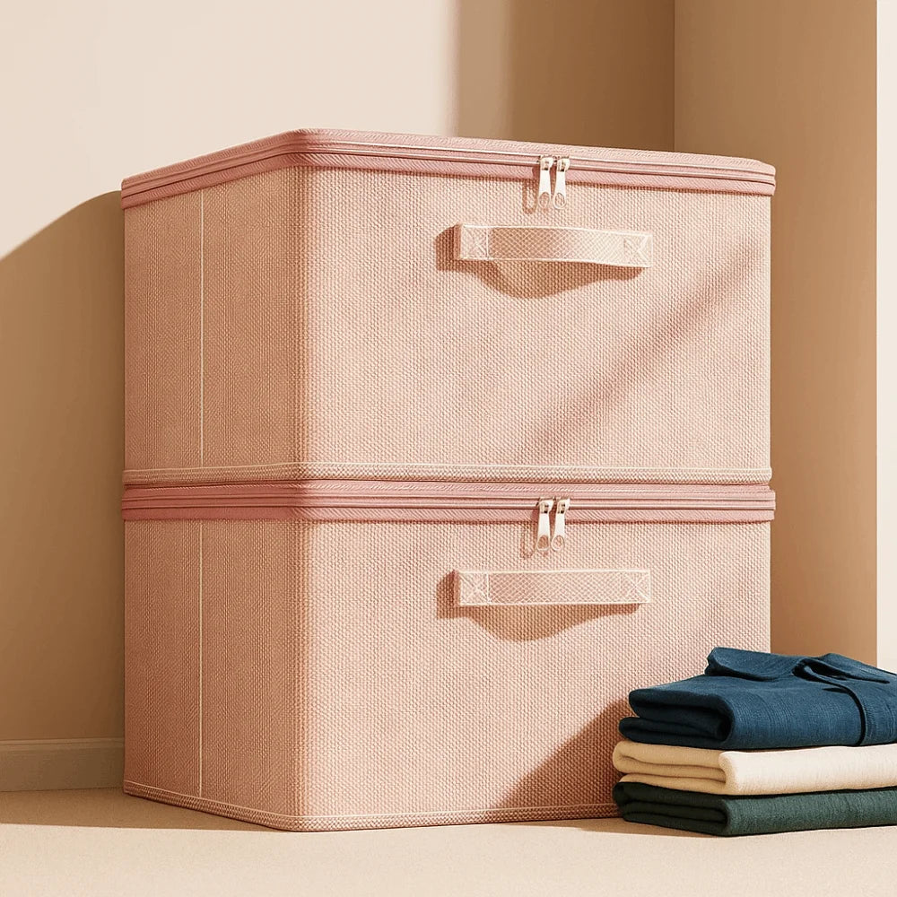 Large Capacity Clothes Quilt Storage Bag Stackable Foldable Clothing Sorting Box Dustproof with Zipper Wardrobe Organizer Vue