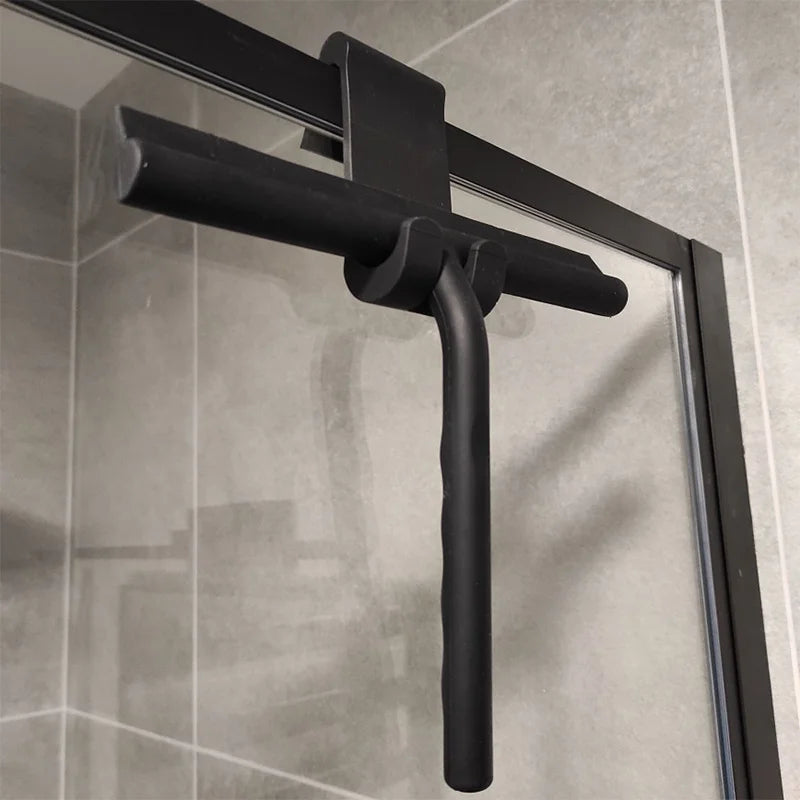 Shower Squeegee Glass Clean Scraper Washing Wiper Hanger Floor Window Cleaning Household Water Wall Hanging Mirror with Handle Vue