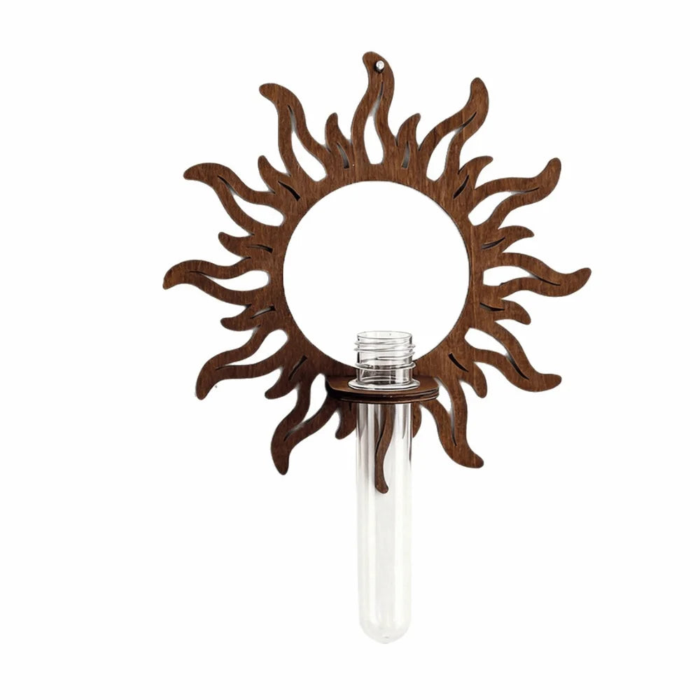 Wooden Lantern Planter Holder Home Ornaments Retro Wall Decoration Sun Jellyfish Geometric Flower Pot Home Decor Vue Sun