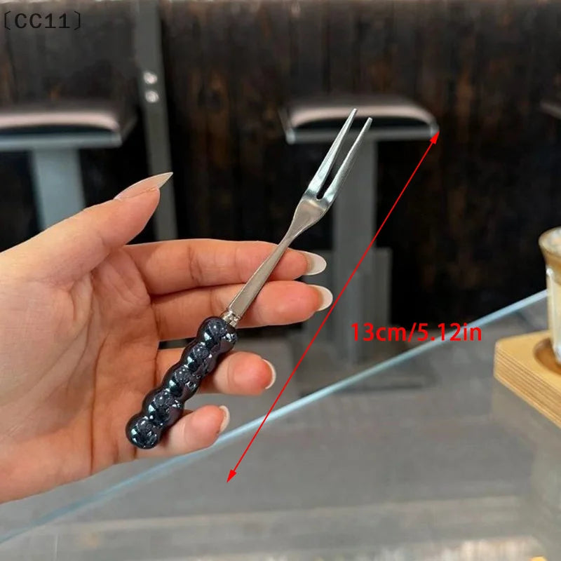 CC113Pcs Stainless Steel Dinner Fork Long Handle Table Forks Korean