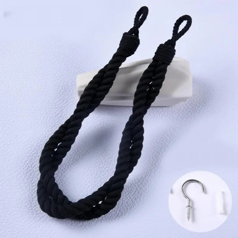 4-Pack Hand Woven Curtain Tiebacks – Boho Rope Holdbacks Curtain Tiebacks Vue