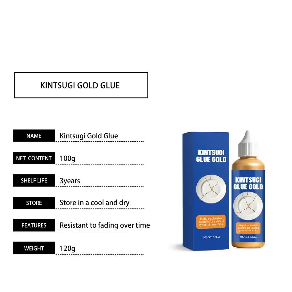 100g Porcelain Repair Glue Strong Gold Food Safe Agent Adhesive Strong Clay Adhesive for Bathtub Bathroom Countertop Floor Sink Vue Blue