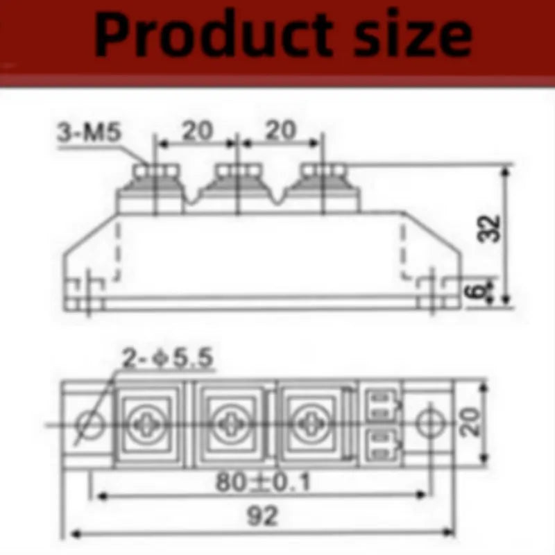 MD100-16 Diode module MD100A1600V Photovoltaic Anti-recoil Diode 100A 1600V Vue
