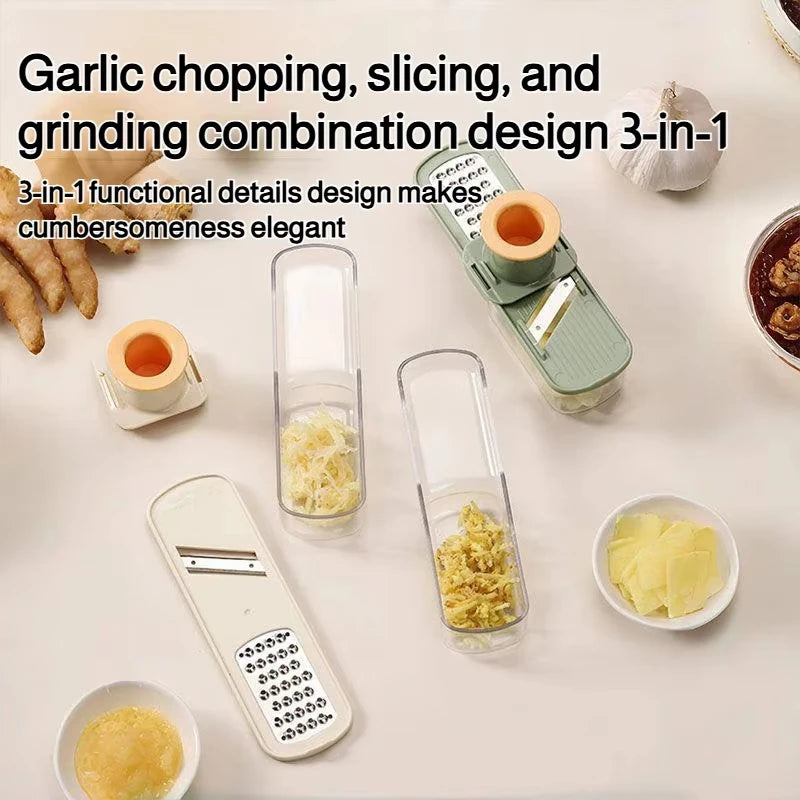 3-in-1 Multifunctional Ginger and Garlic Grinder Home Kitchen Slicer All Grinder Vue