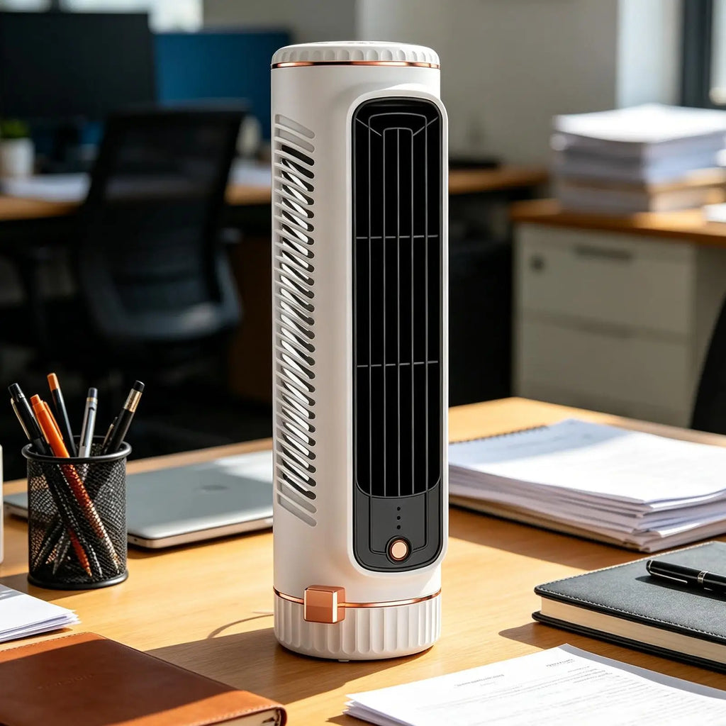 Best Portable Mini Tower Fan USB Rechargeable Bladeless 3 Speeds Cooling for Home Bedroom Office Dorm Study RV Sleep Vue