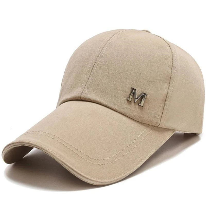Men Women Baseball Cap Summer Cotton Hat Snapback Hip-Hop Cap Adult Sport Sun Hat Casual Long Brim Sunscreen Golf Cap Vue Khaki