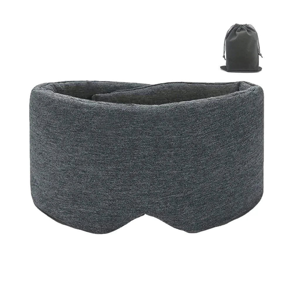 Cotton Sleep Eye Mask,100% Blocking Light Sleeping Mask for Side Sleeper,Soft Zero Pressure Cooling Blackout Eye Masks for Sleep Vue Dark Gray