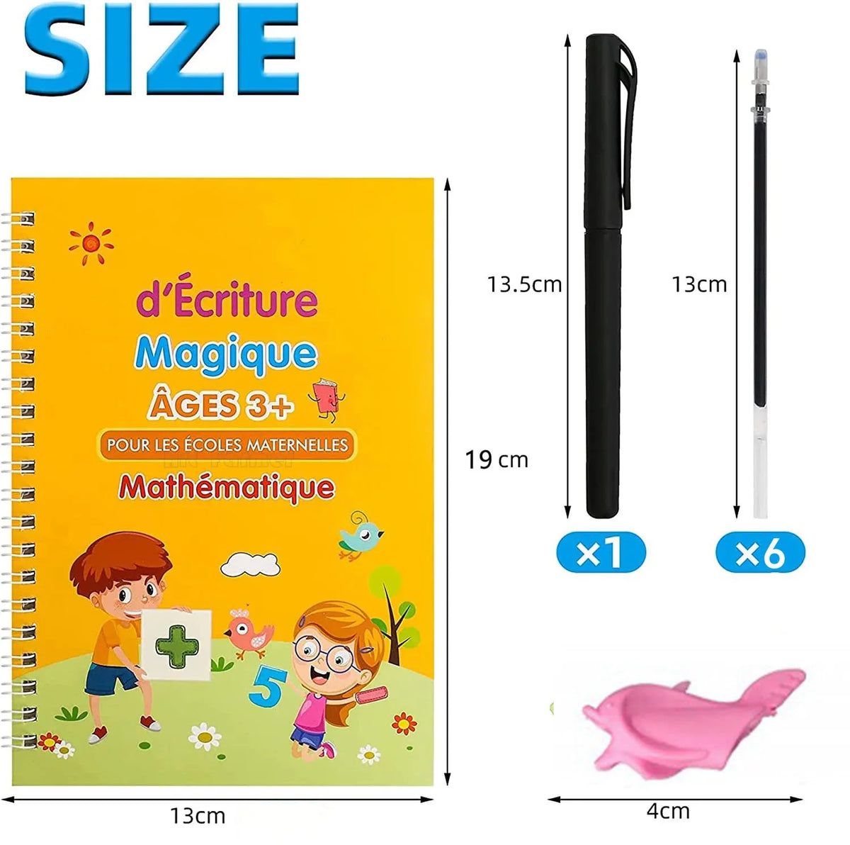 Reusable Magic Practice Copybook Kids French Auto Disappearing Ink Pen Calligraphy Handwriting Tracing Book for Children Student Vue