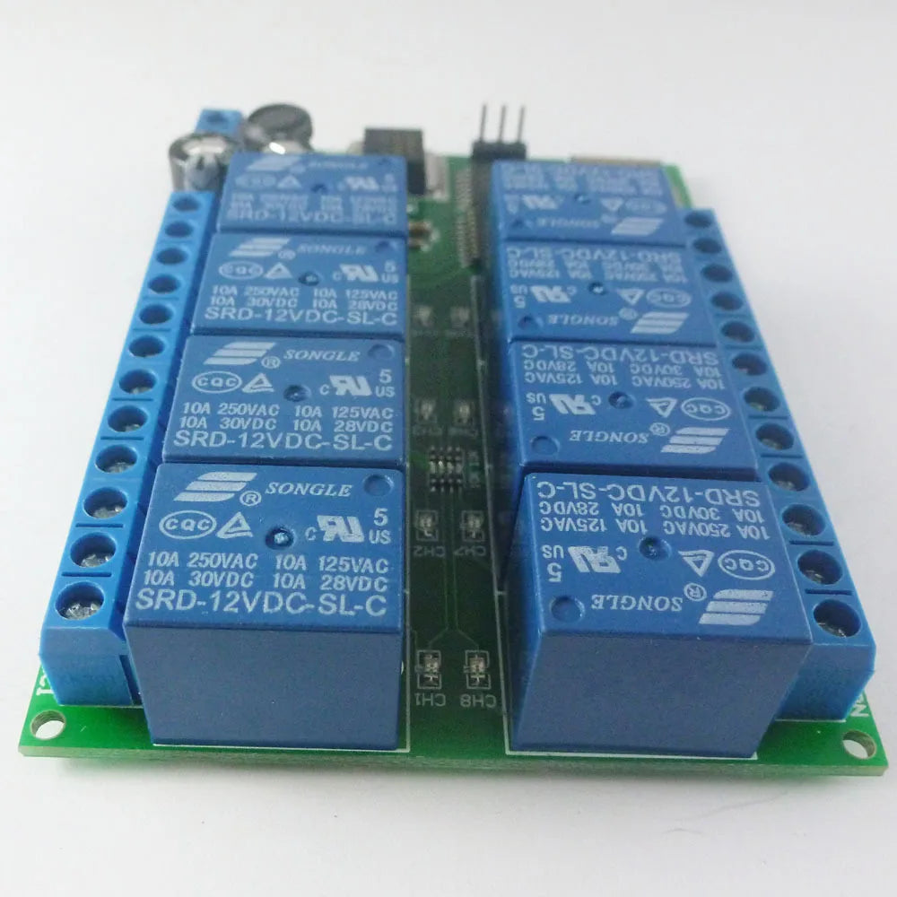 BT21A08 DC 12V 8 Channel Android Phone Bluetooth-compatible Compatible Control Relay Module for Smart Home LED Lighting System Vue