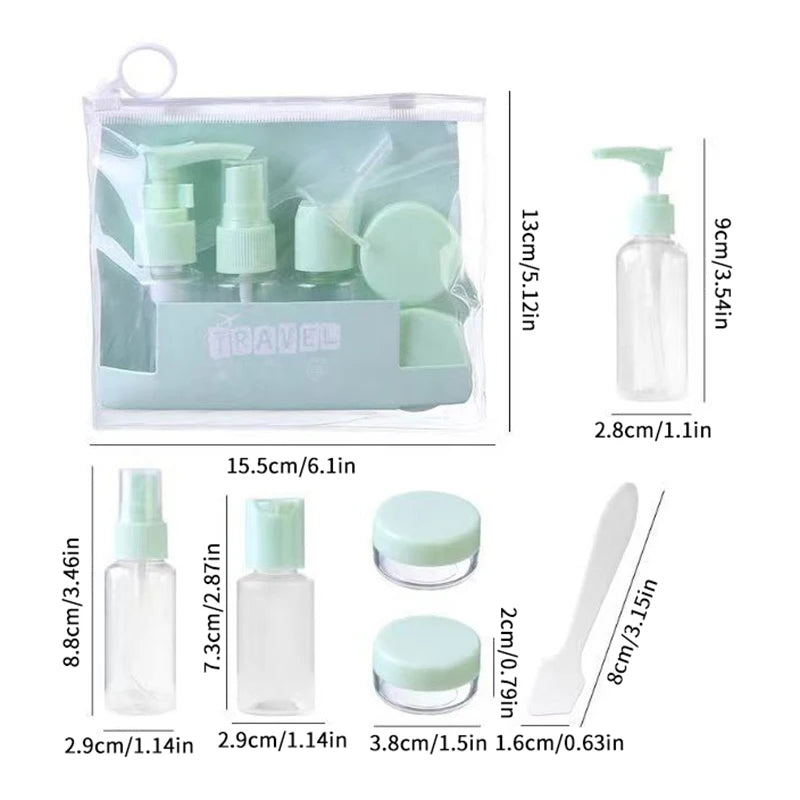 6Pcs Travel Size Bottles Kit Leak Proof Portable Toiletry Containers Empty Cosmetic Lotion Toner Spray Shampoo Essentials Cream Vue