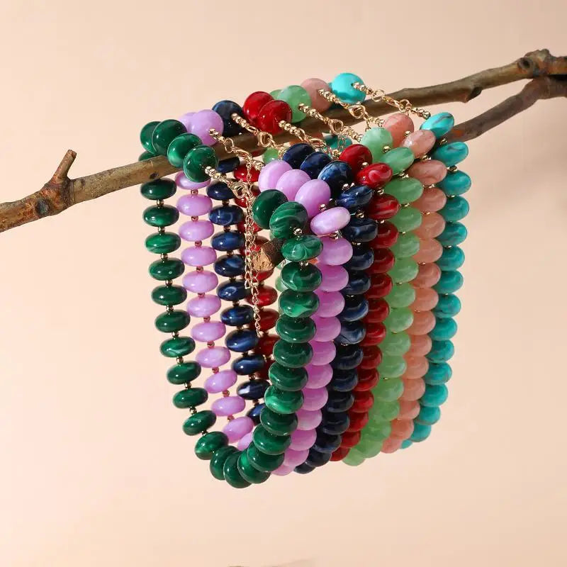 1Pcs Bohemian Dopamine Chunky Resin Bead Necklace Colorful Fashion Jewelry Ideal for Birthdays Vacations and Outdoor Gatherings Vue