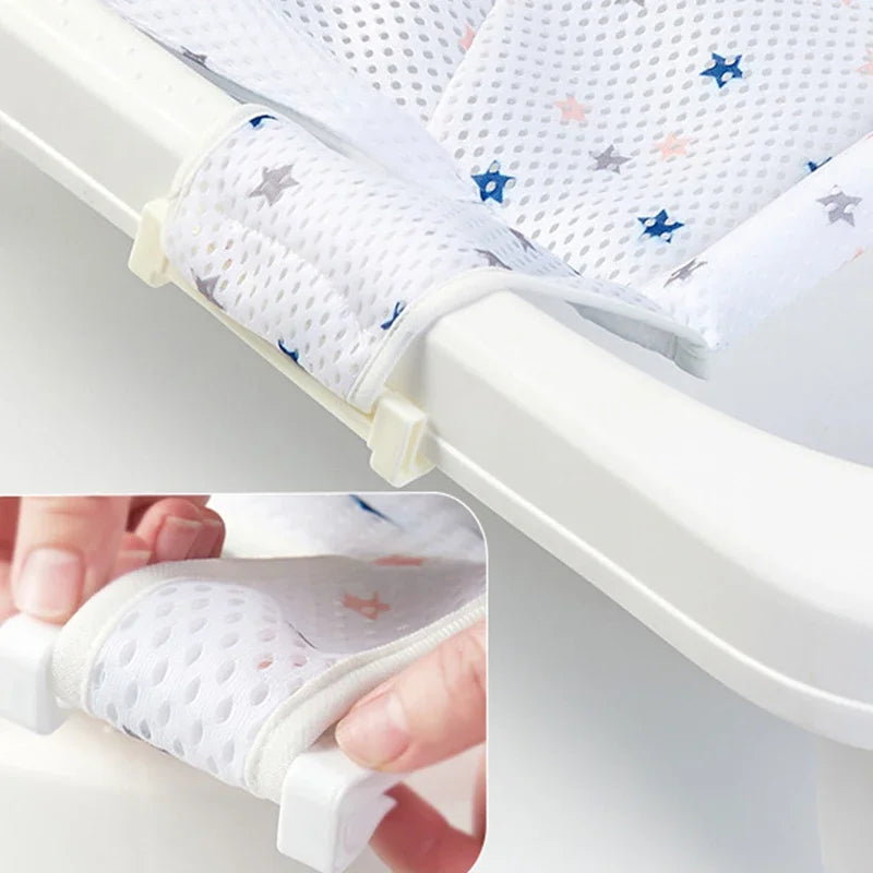 vvocci Anti-slip Baby Bath Newborn Adjustable baby Bathtub Shower Cradle Bed Seat Bathtub Pillow SeatCushion Cross-shaped NetMat Vue