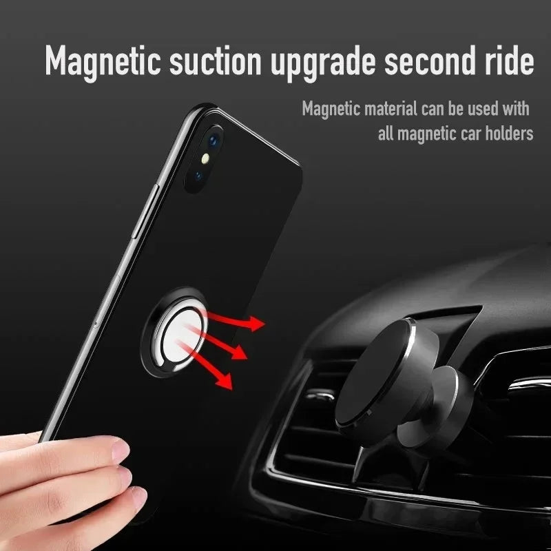 Mini Finger Ring Holder Stand Grip 360 Rotating For Mobile Phone Car Magnetic Mount Phone Back Sticker Pad Unniversal Bracket Vue