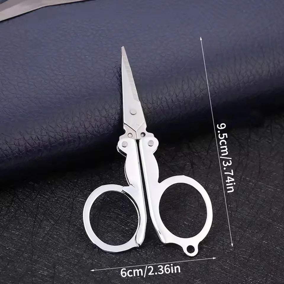 Folding Pocket Scissors Multifunctional Stainless Steel Folding Small Scissors Household Mini Thread Cutting Nail Tools Stainles Vue