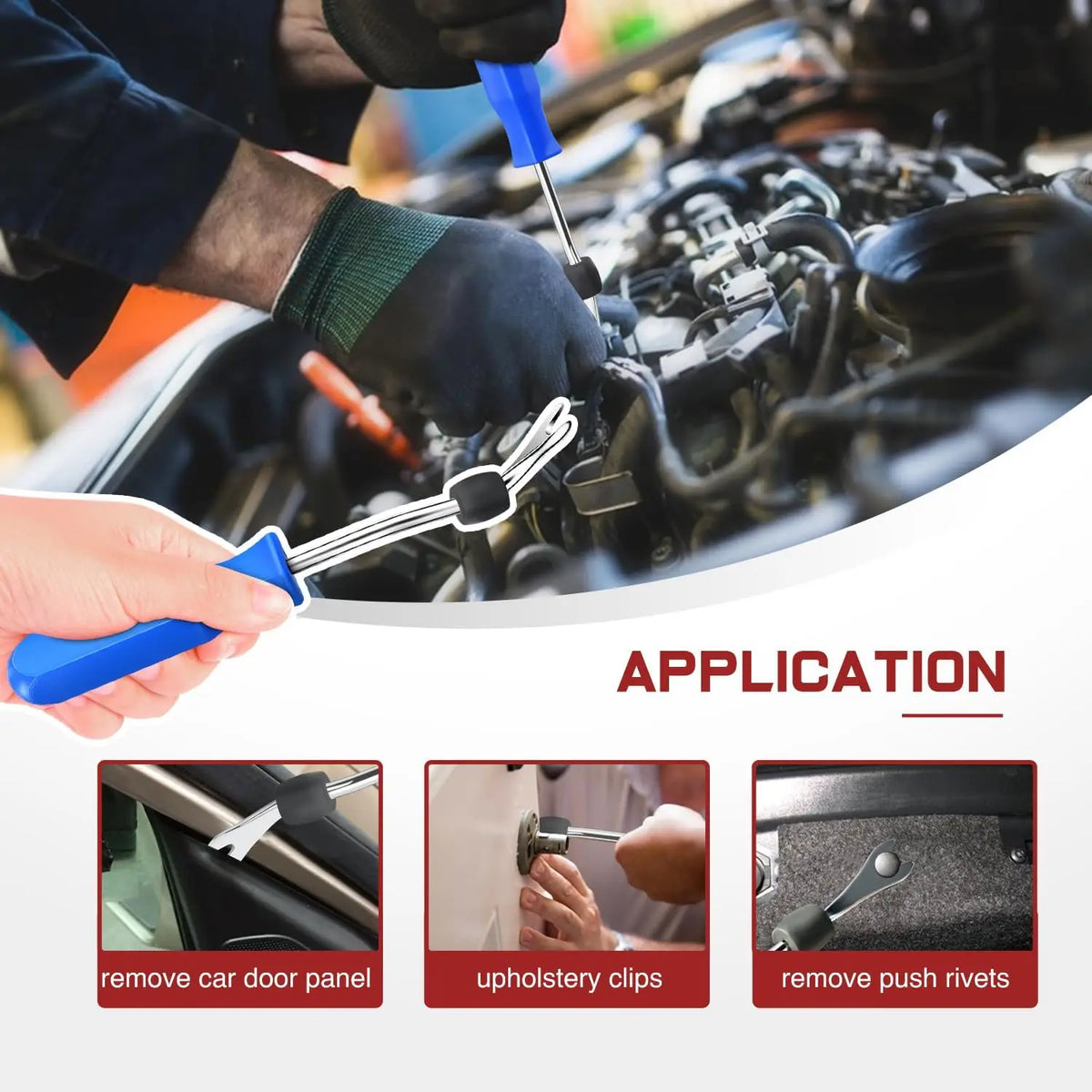 Nilight 855Pcs/1045pcs Car Push Retainer Clips Auto Fasteners Kit Included 16 Sizes Nylon Bumper Fender Rivets Door Trim Panel Clips with 5 Fasteners Remover 10 Cable Ties for Toyota GM Ford Honda Chevy Vue