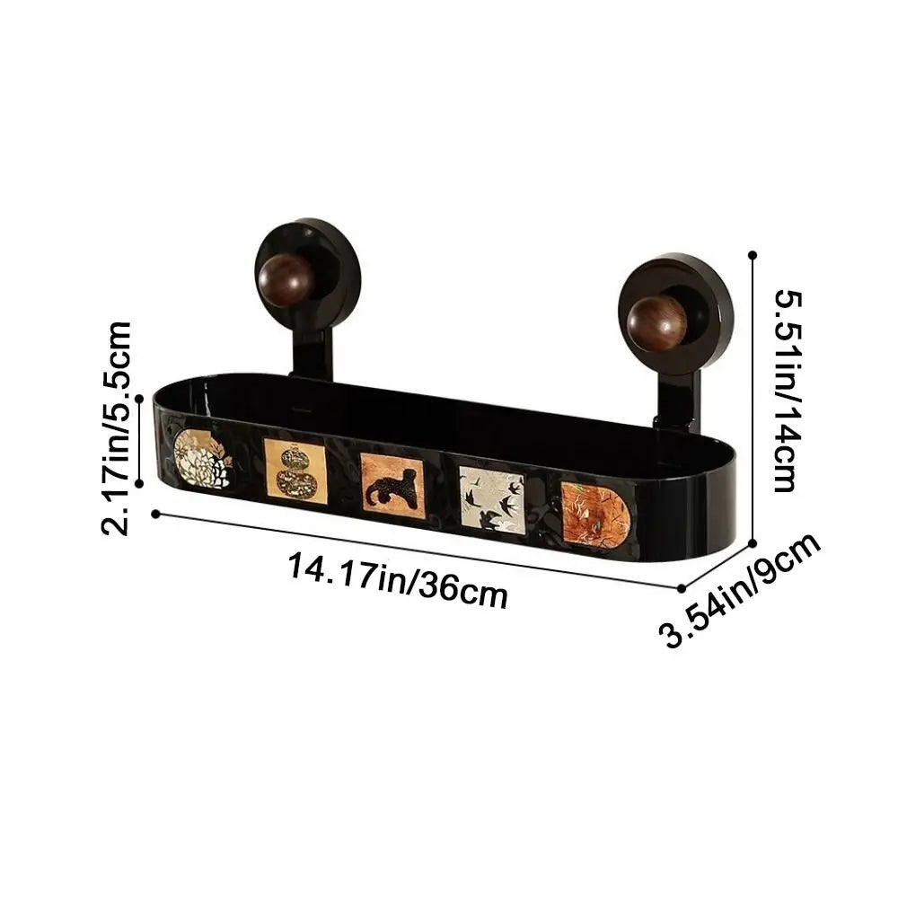 Plastic Suction Cup Storage Rack Punch Free Wall Mounted Shampoo Storage Rack Space Saving Removable Wall Hanging Storage Rack Vue