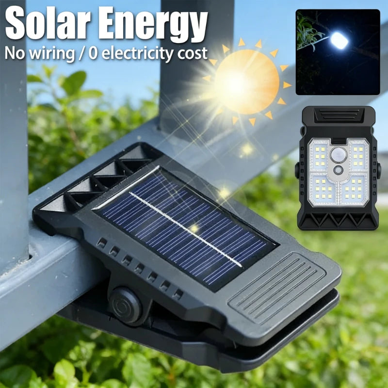 Portable Waterproof Body Sensor Lamp Outdoor LED Solar Clip Light Home Camping Wall Lights For Fences Balconies Warehouse Vue Clip Light 6PCS