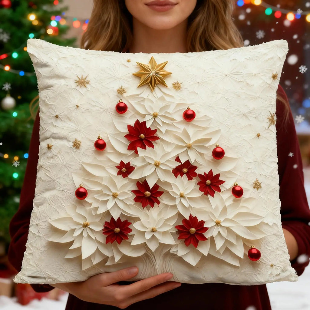 4 Pieces Decorative Pillow Cover Farmhouse Christmas Modern 18x18Inch Decorative Pillow Covers for Sofa for Home House Living Vue
