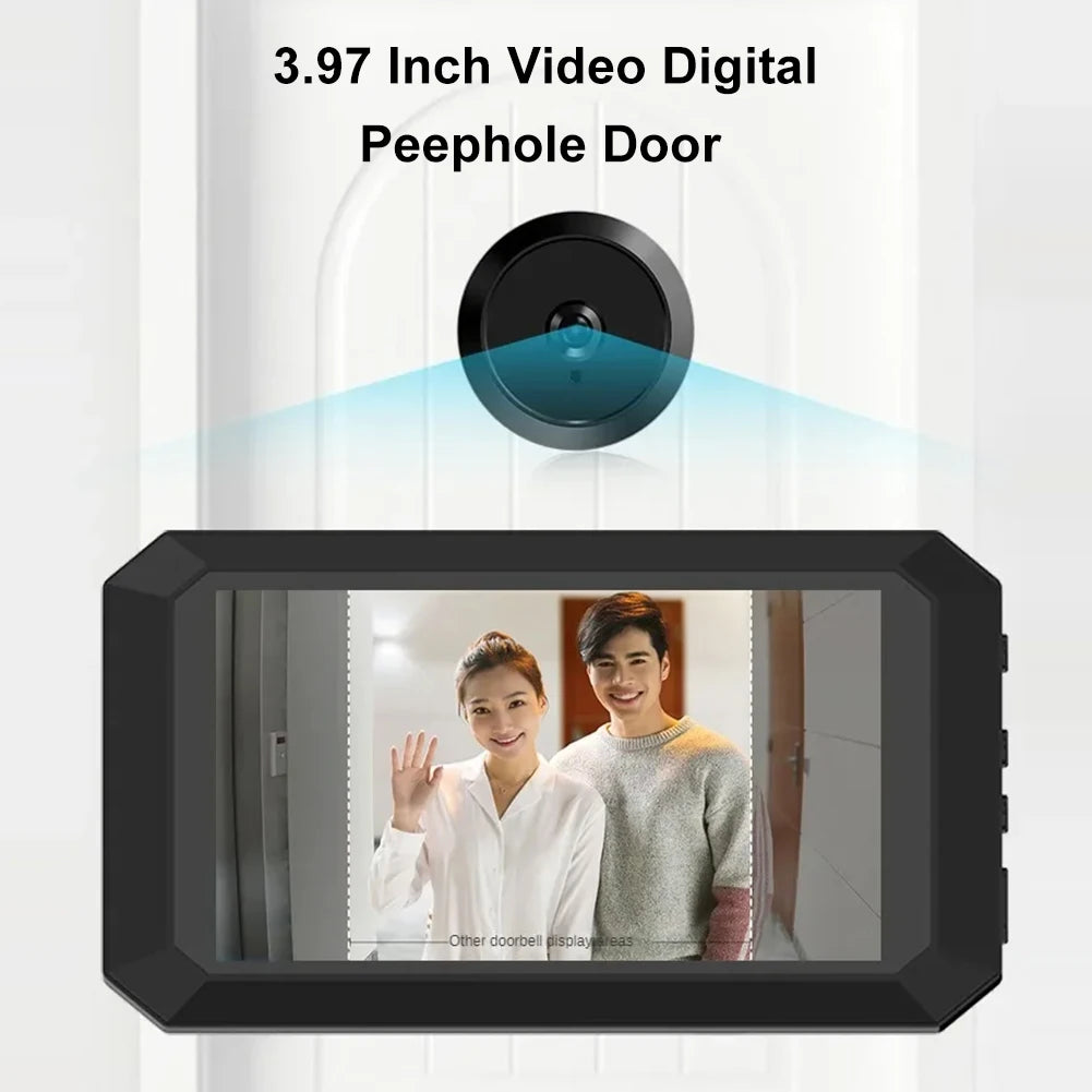 Digital Magic Eye Electronic Viewfinder Night Vision Safety Door Viewer 3.97in LCD Screen Video Digital Door Viewer 1080P Camera Vue