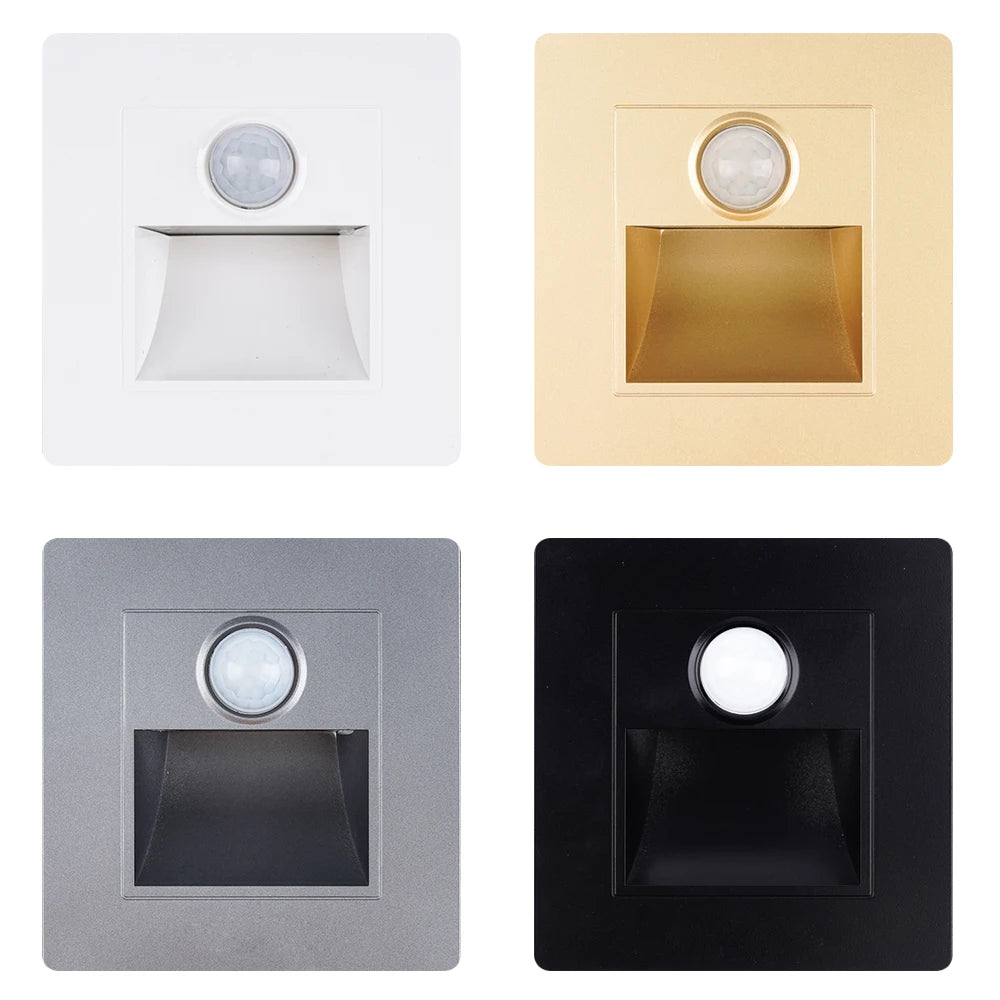 PIR Motion Sensor LED Step Wall Light – Recessed Stair Lamp Motion Sensor Wall Light Vue