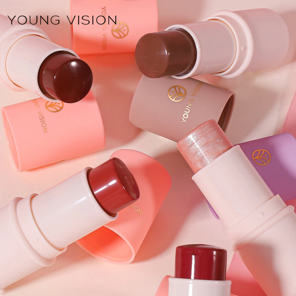 YOUNG VISION Multifunctional Makeup Stick for Lazy People High gloss Makeup, Rouge Matte Blush Stick, 6 Colors Available Vue
