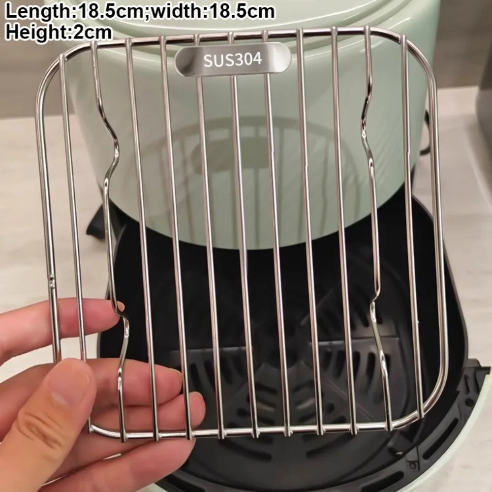 Round Square Cooking Rack Foot Thicken Air Fryer 304 Stainless Steel