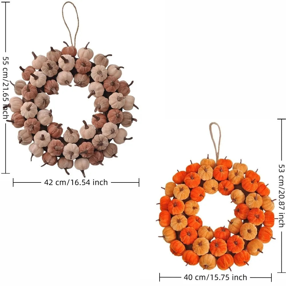 Harvest Festival Artificial Pumpkin Wreath Lifelike Appearance Simulation Autumn Pumpkin Wreath Orange Fall Harvest Wreath Vue