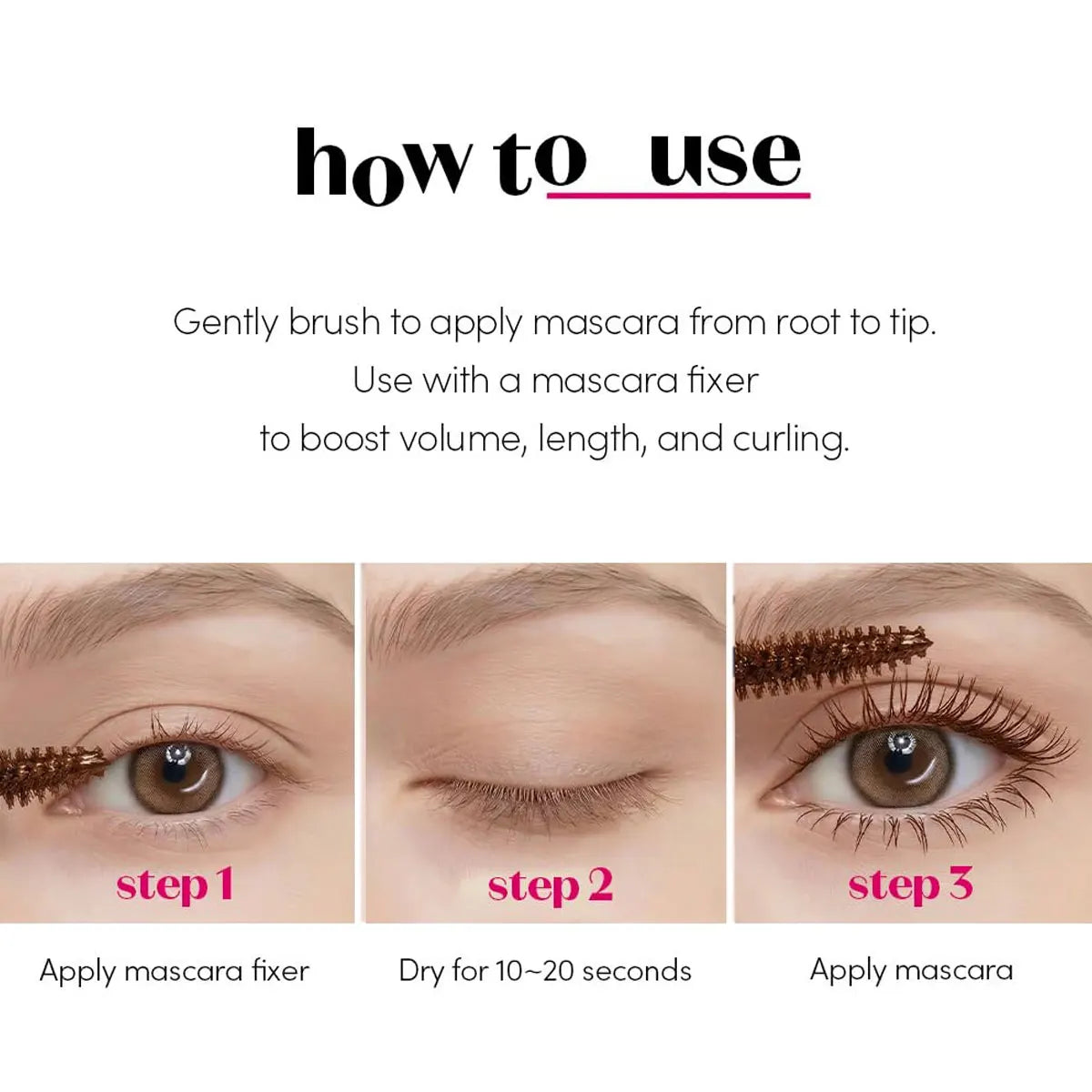 ETUDE Curl Fix Mascara 02 Brown,Smudge-Proof & Volume-Boosting,Lash Holding Power & Natural Finish,Korean Cosmetic,Korean Makeup Vue