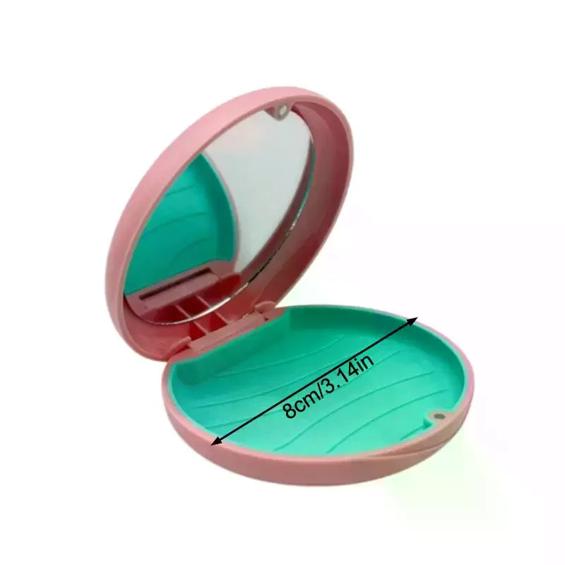 Dental Invisible Bracess Retainer Case Magnetic Portable Mouth Guard Denture Storage Box Tooth Case With Mirror Travel Vue