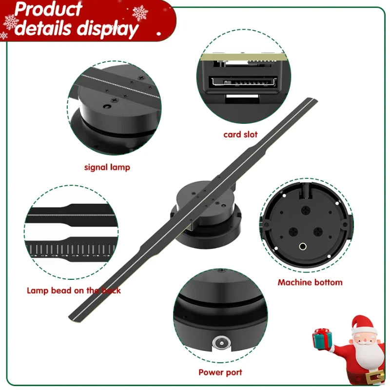 42CM Wifi 3D Hologram Projector Fan Remote Wifi Control 3d led projector Display Player Holographic Advertising Projector Vue