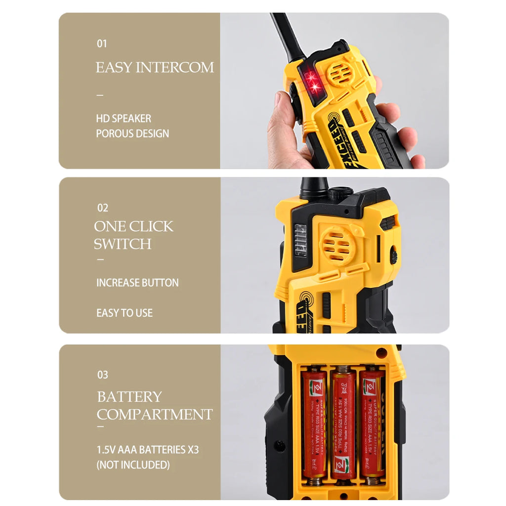 Walkie Talkies, 2 Pcs Long Range Talkies Toys for Kids Channels 2 Way Radio Toy with Light, for Outdoor Sports Camping Climbing Vue