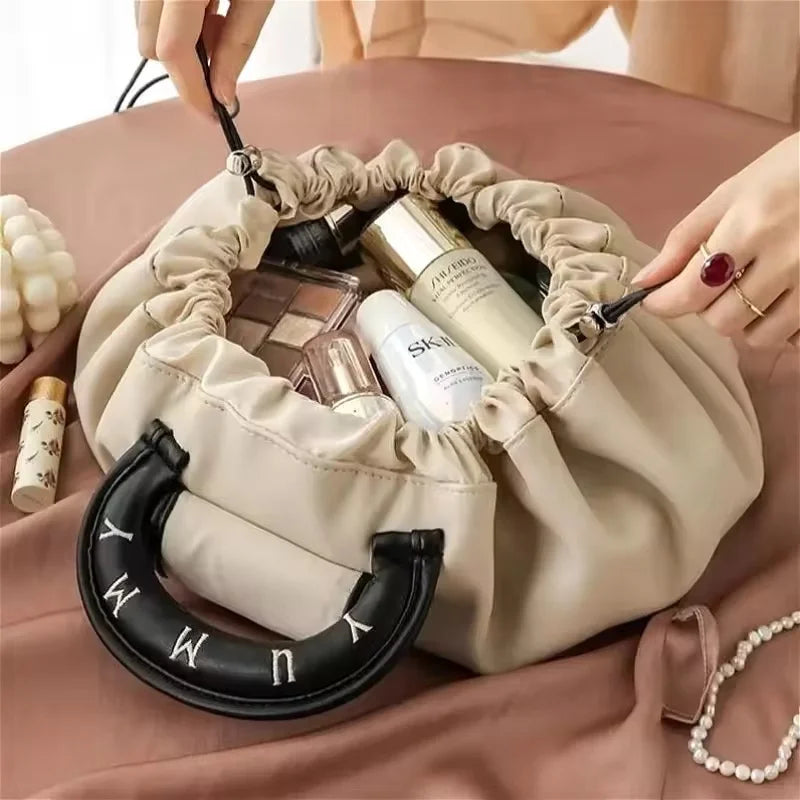 Large Capacity Travel Cosmetic Bag Portable Draw Rope Cosmetic Storage Pouch Waterproof Travel Toiletry Bags Makeup Organizer Vue