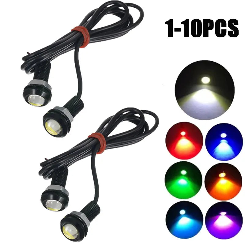 9W Ultra Thin Eagle Eye LED Light Waterproof Screw Type Reverse Backup Light for Motorcycle Scooter Off Road Bumper Tail Lamp Vue