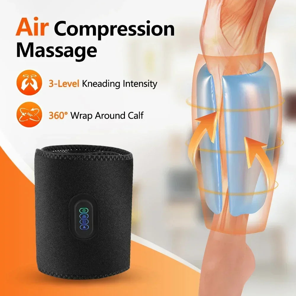 New Wireless AirPressure Calf Massager Electric Airbag Compresstion HotCompress Vibrate Massage Leg Muscle Relax Blood Circulate Vue