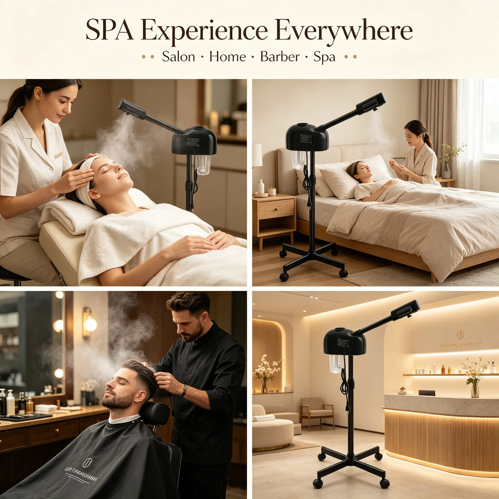 Professional 800W Facial Steamer | 360° Rotation & 0.2Gal Tank Facial Steamer Vue