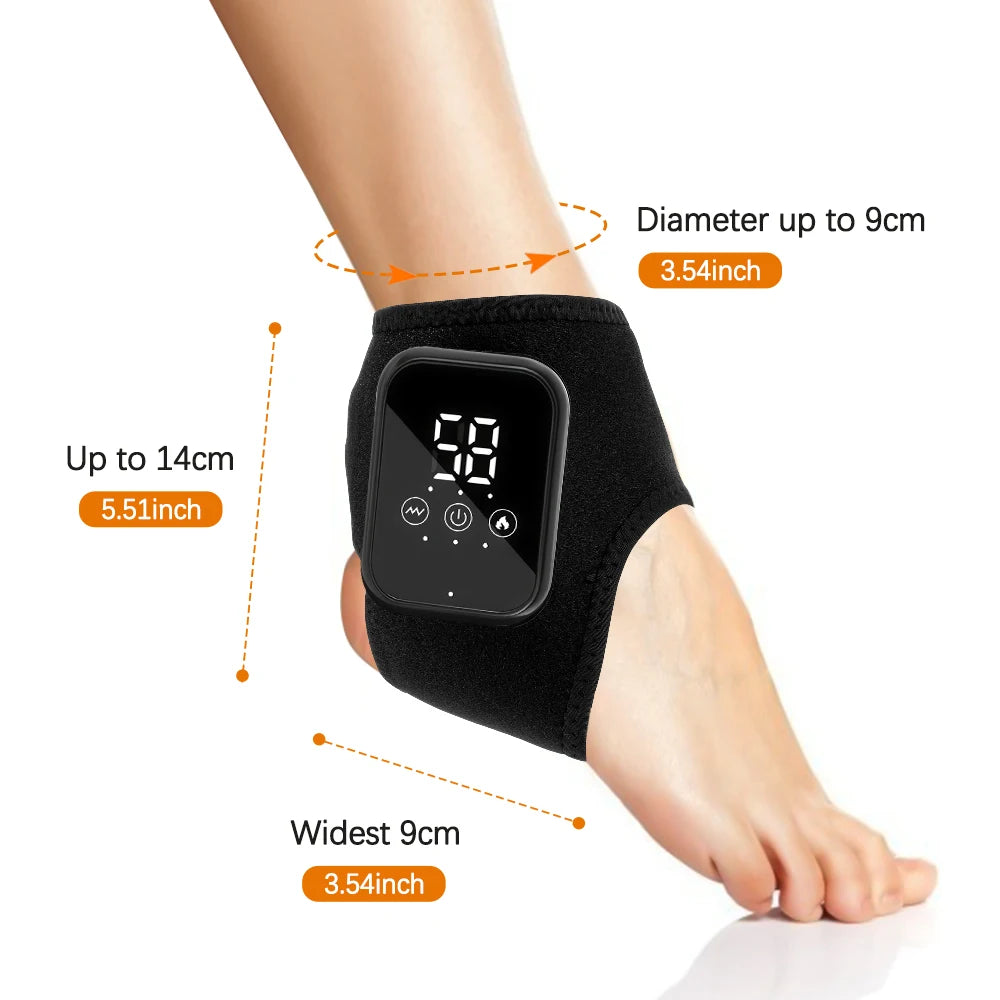 Electric Heating Ankle Guard 3 Levels Hot Compress Vibration Massage Cordless Foot Massager Ankle Joint Protection Heating Strap Vue