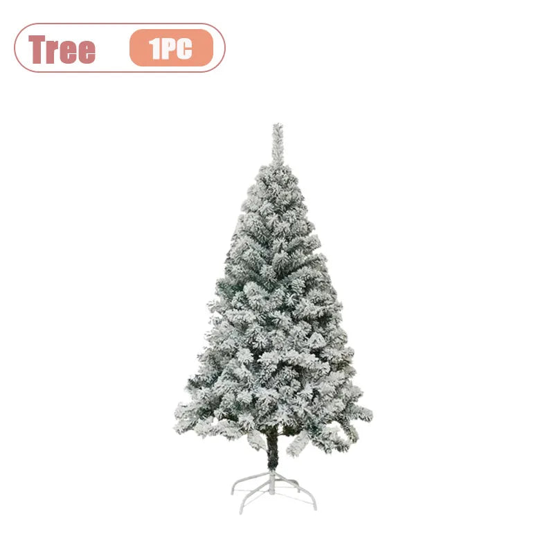 Artificial White Flocked Christmas Tree Snow Pine Decoration Tree for Holiday Party Mall Window Display and Home Winter Decor Vue Tree-1PC