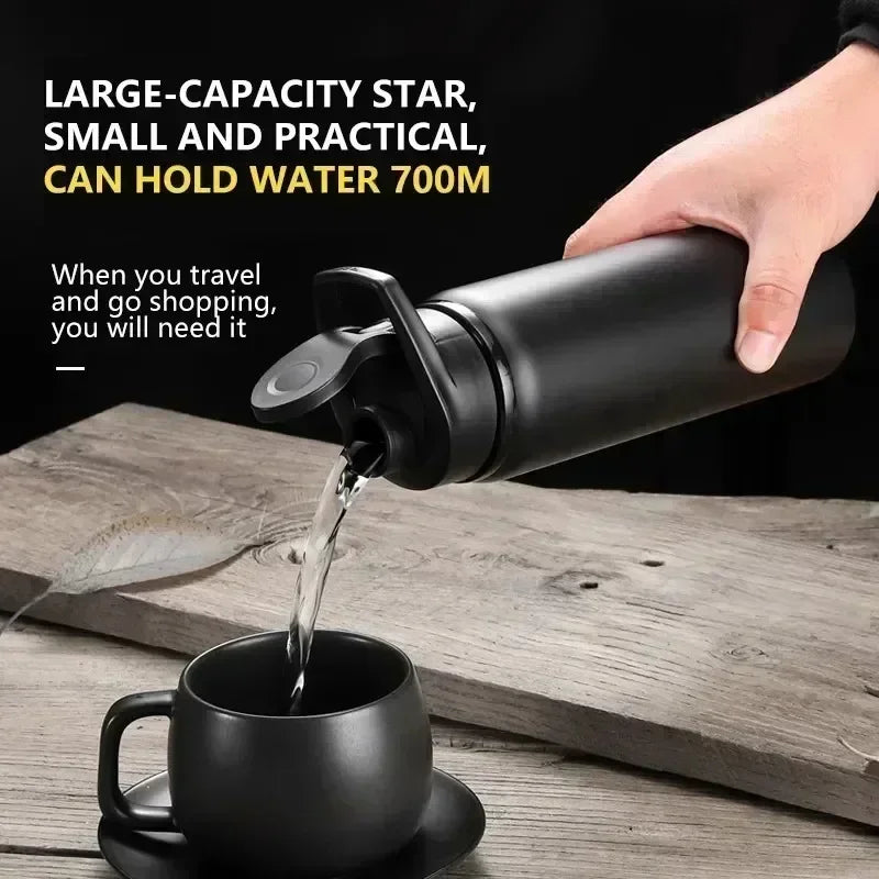 1-3PCS Stylish Portable Stainless Steel Sports Water Bottle Leisure Bike Riding Drinking Water Bottle Outdoor Sport Travel Cup Vue